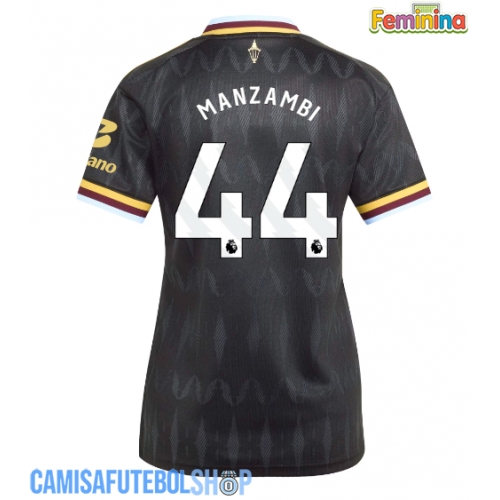 Camisa de time de futebol Aston Villa Johan Manzambi #44 Replicas 2º Equipamento Feminina 2026-27 Manga Curta